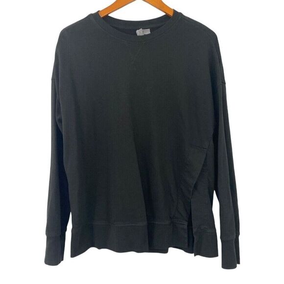 Sweaty Betty After Class Split Sweatshirt Solid Black Athleisure Size US 8-10 - Picture 10 of 10